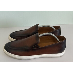 Bacco Bucci Sport Brown‎ Leather Slip On Loafers Leather Mens size 12